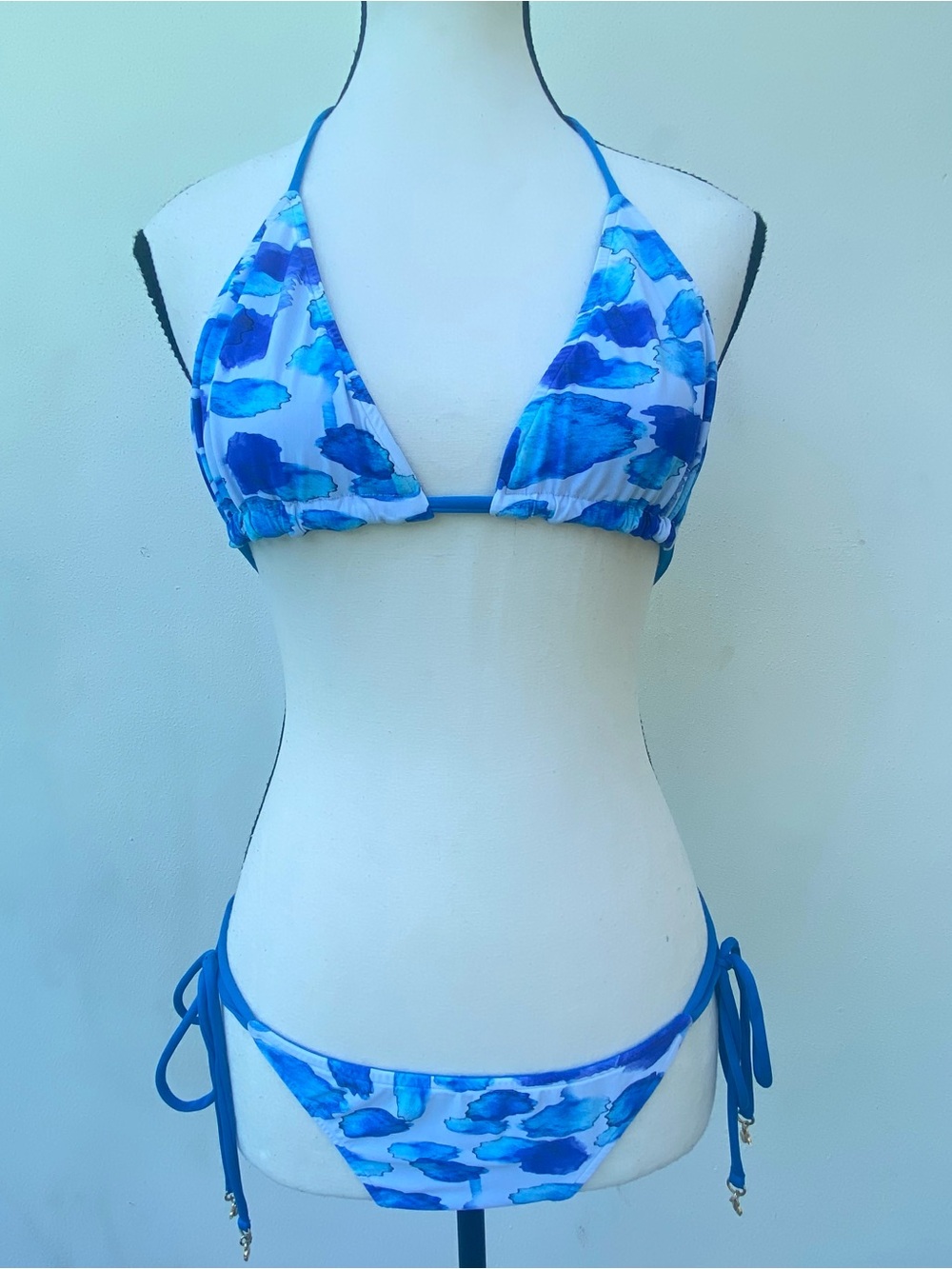 Limonada Blue Abstract Bikini Set Size Small